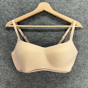 Auden. Bralette Bra Women 34C Beige Push Up Opaque Wireless Hook & Eye Lined